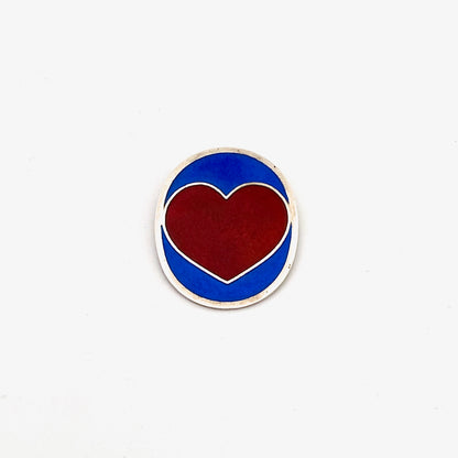Per Arnoldi for Anton Michelsen large enamel heart pendant ~ 1970s