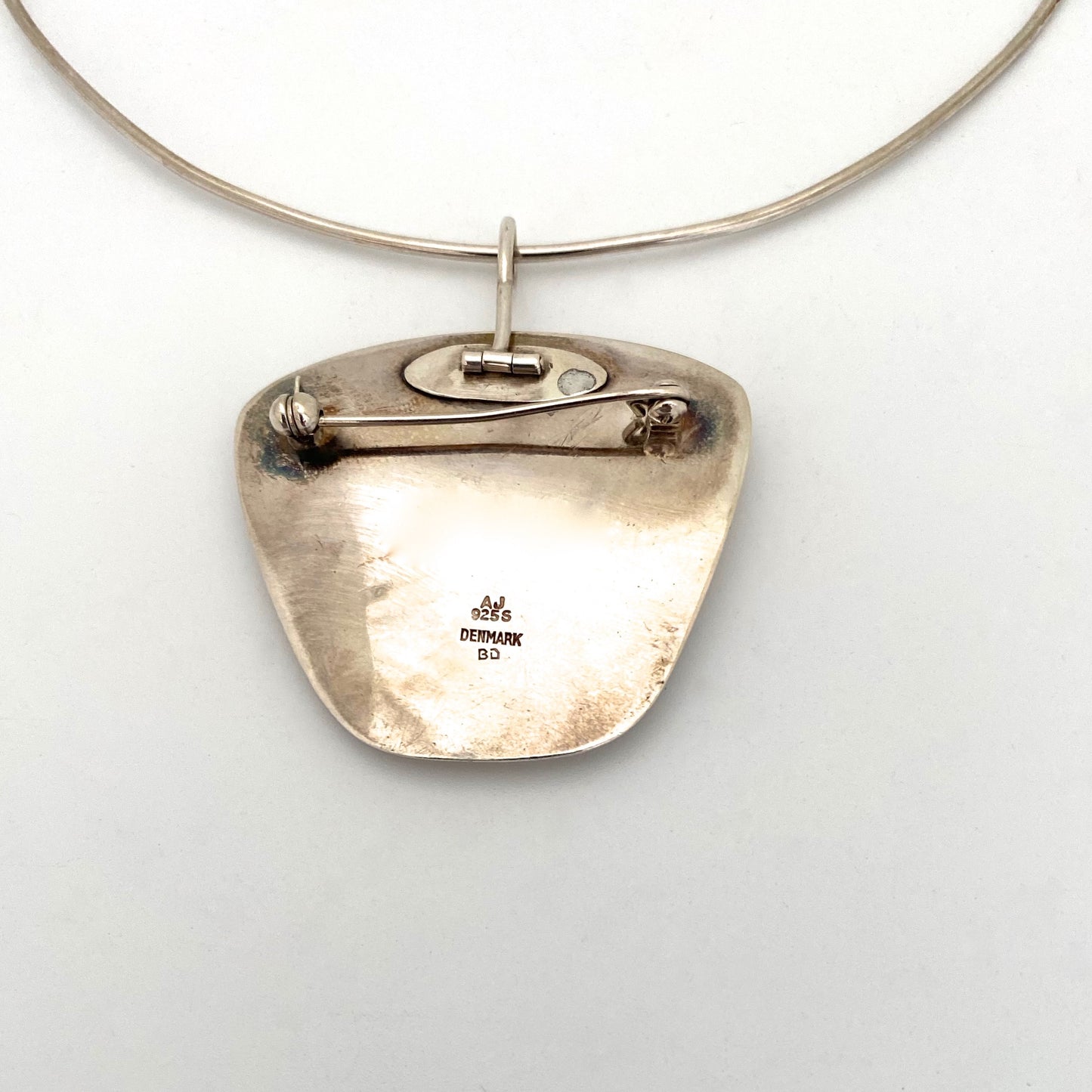 Arne Johansen silver & abalone brooch / pendant