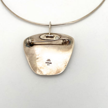 Arne Johansen silver & abalone brooch / pendant