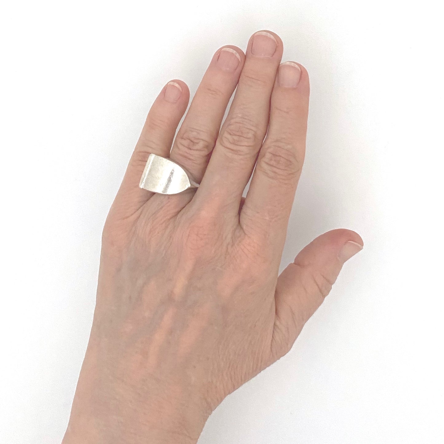 scale Arne Johansen Denmark vintage silver chunky ring Scandinavian Modernist jewelry design