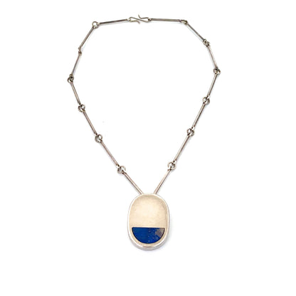 Arne Johansen silver & lapis lazuli pendant necklace
