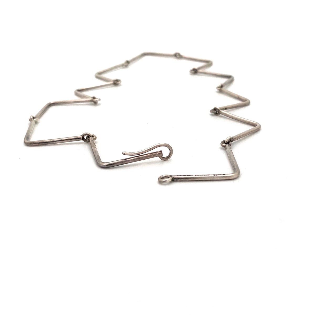 catch Bent Knudsen Denmark vintage silver geometric choker necklace Scandinavian Modernist jewelry design