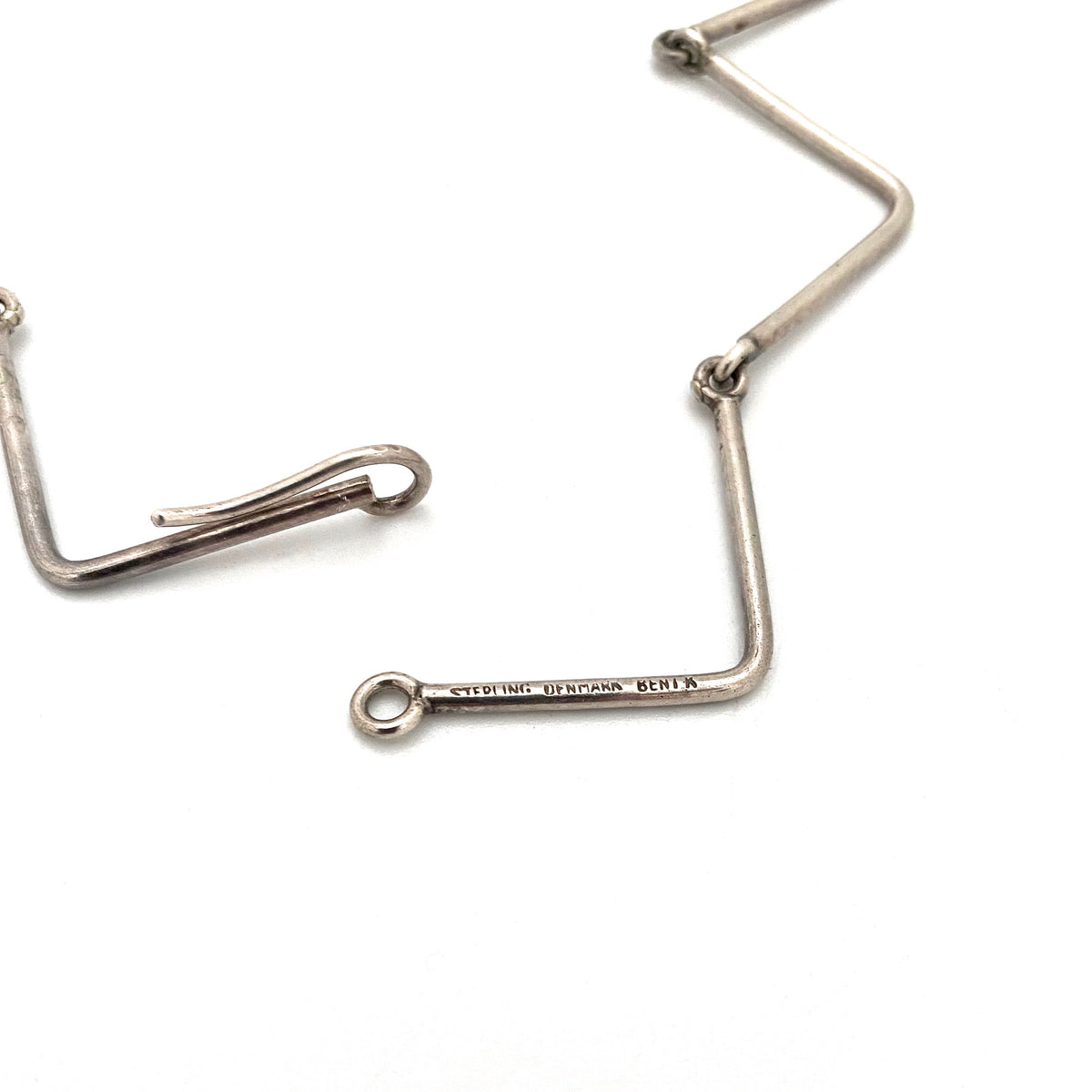 Bent Knudsen geometric silver choker necklace