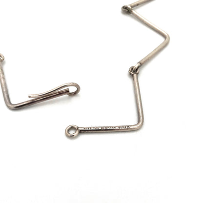 Bent Knudsen geometric silver choker necklace