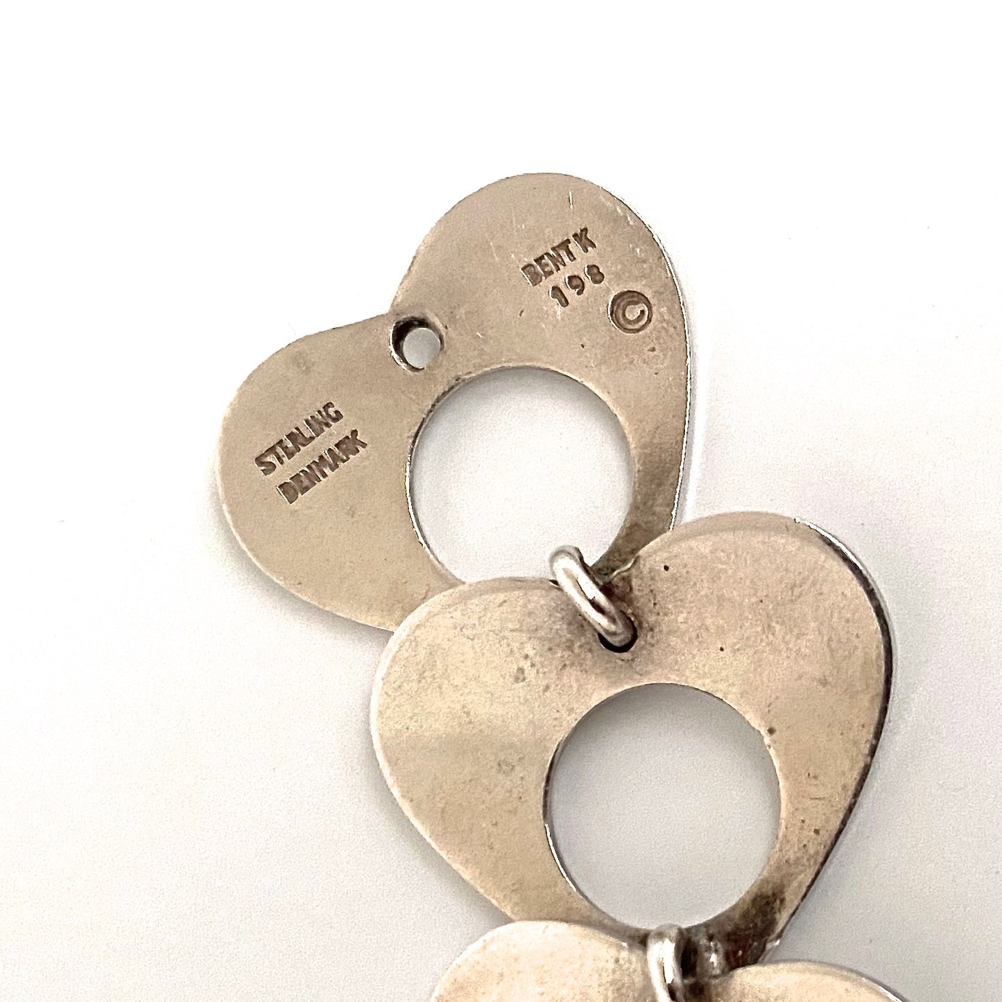 Bent Knudsen heart link bracelet