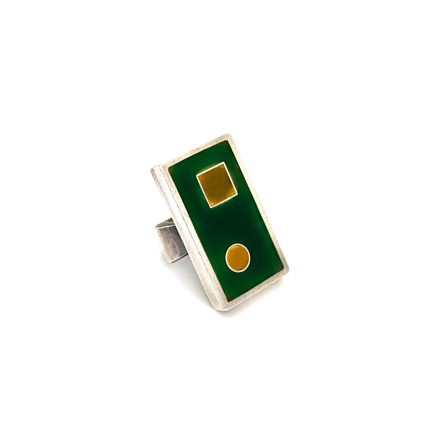 Bernard Chaudron extra large silver & resin enamel ring