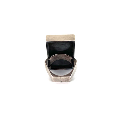 Bernard Chaudron extra large silver & resin enamel ring