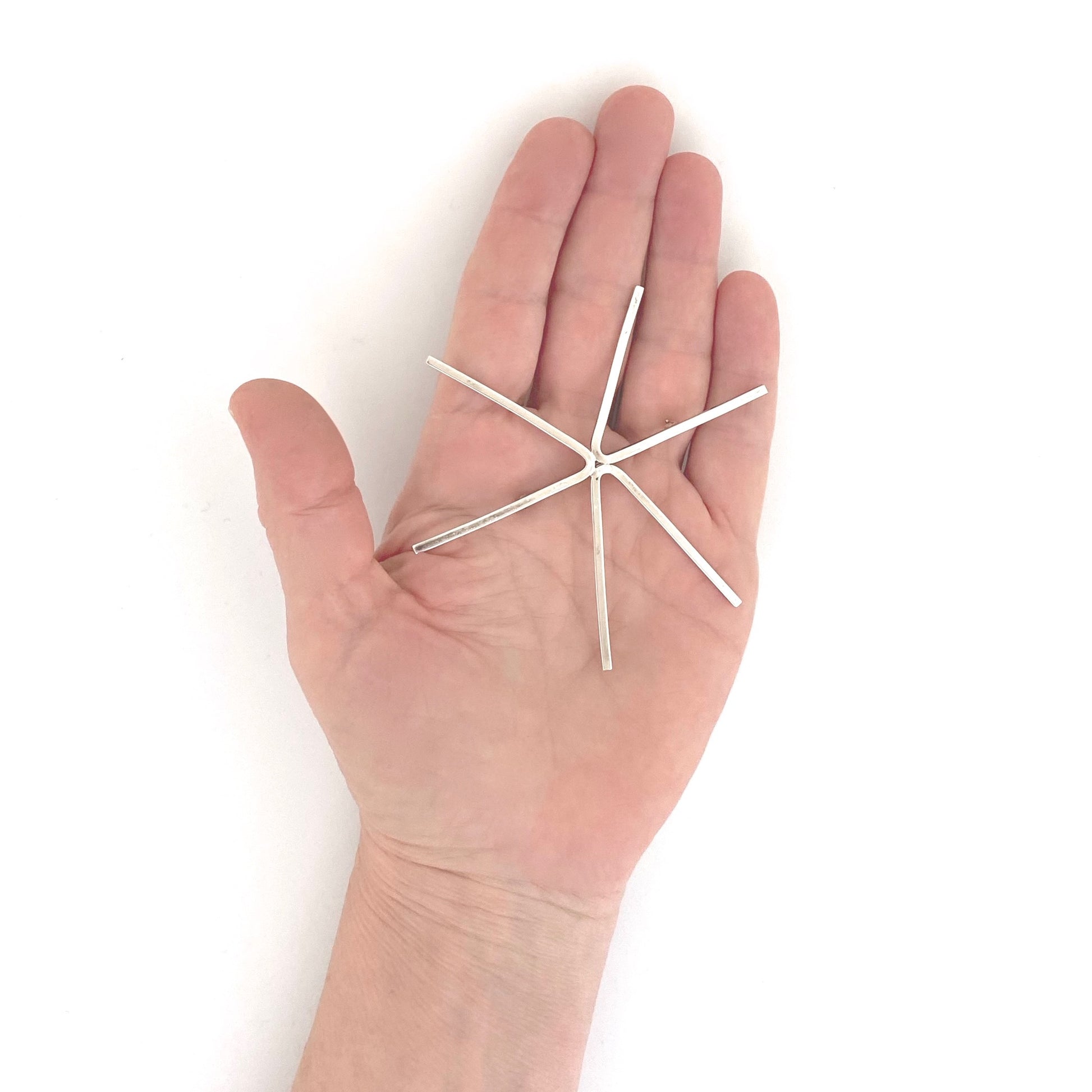 scale Betty Cooke USA large vintage silver star brooch American Modernist jewelry design
