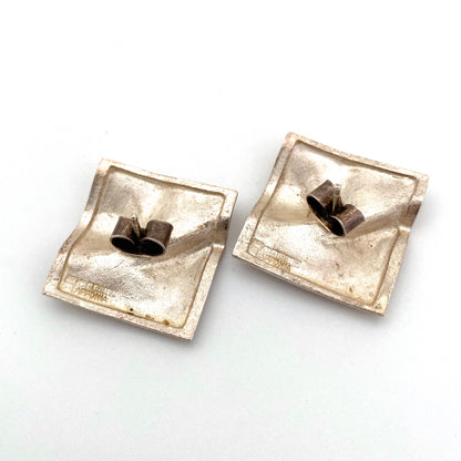 Lapponia silver 'Shield' earrings ~ Bjorn Weckstrom