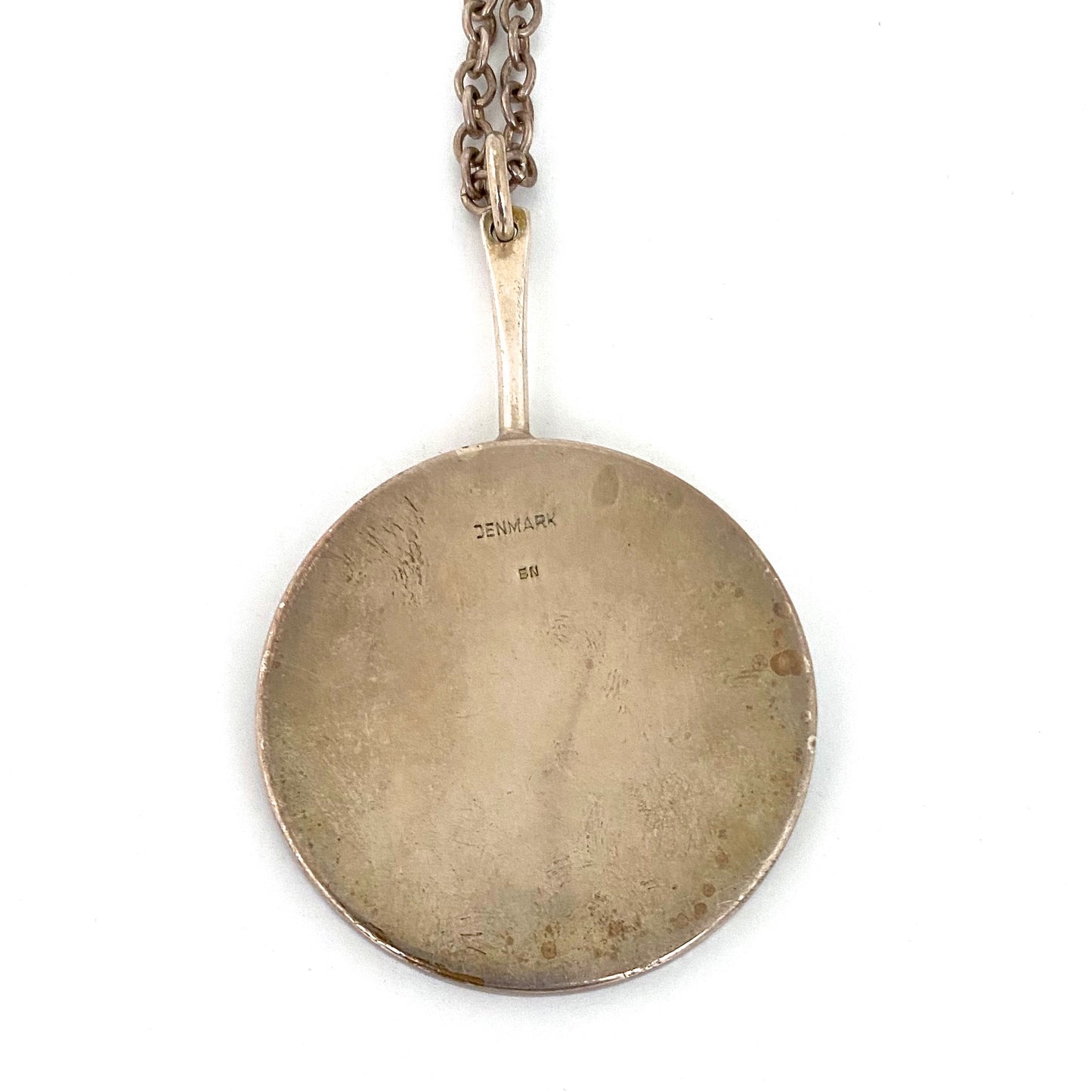 Borge Nielsen large silver & abstract enamel pendant necklace