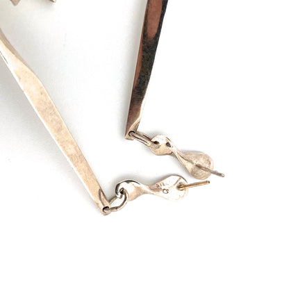 Campbell Scott long sculptural silver drop earrings