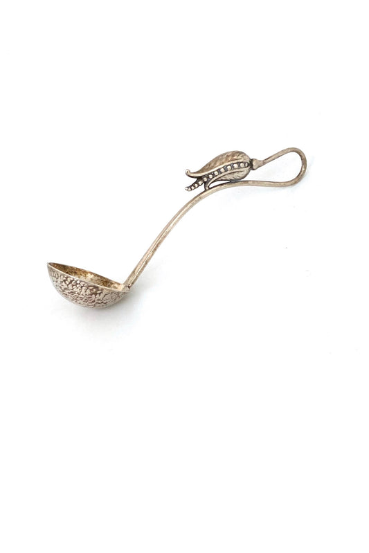 Carl Poul Petersen Canada vintage silver pea pod ladle hammered silver bowl