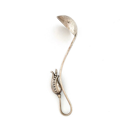 Carl Poul Petersen hammered silver peapod serving ladle