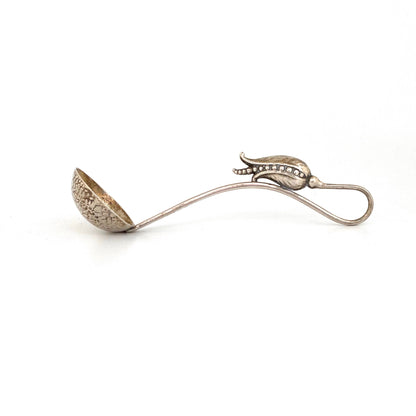 profile Carl Poul Petersen Canada vintage silver pea pod ladle hammered silver bowl