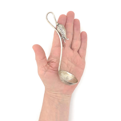 scale Carl Poul Petersen Canada vintage silver pea pod ladle hammered silver bowl