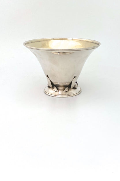 Carl Poul Petersen Canada vintage silver footed bowl 1 applied foliate decoration medium Canadian Modernist design