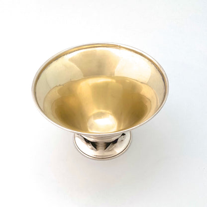 interior Carl Poul Petersen Canada vintage silver footed bowl 1 applied foliate decoration medium Canadian Modernist design