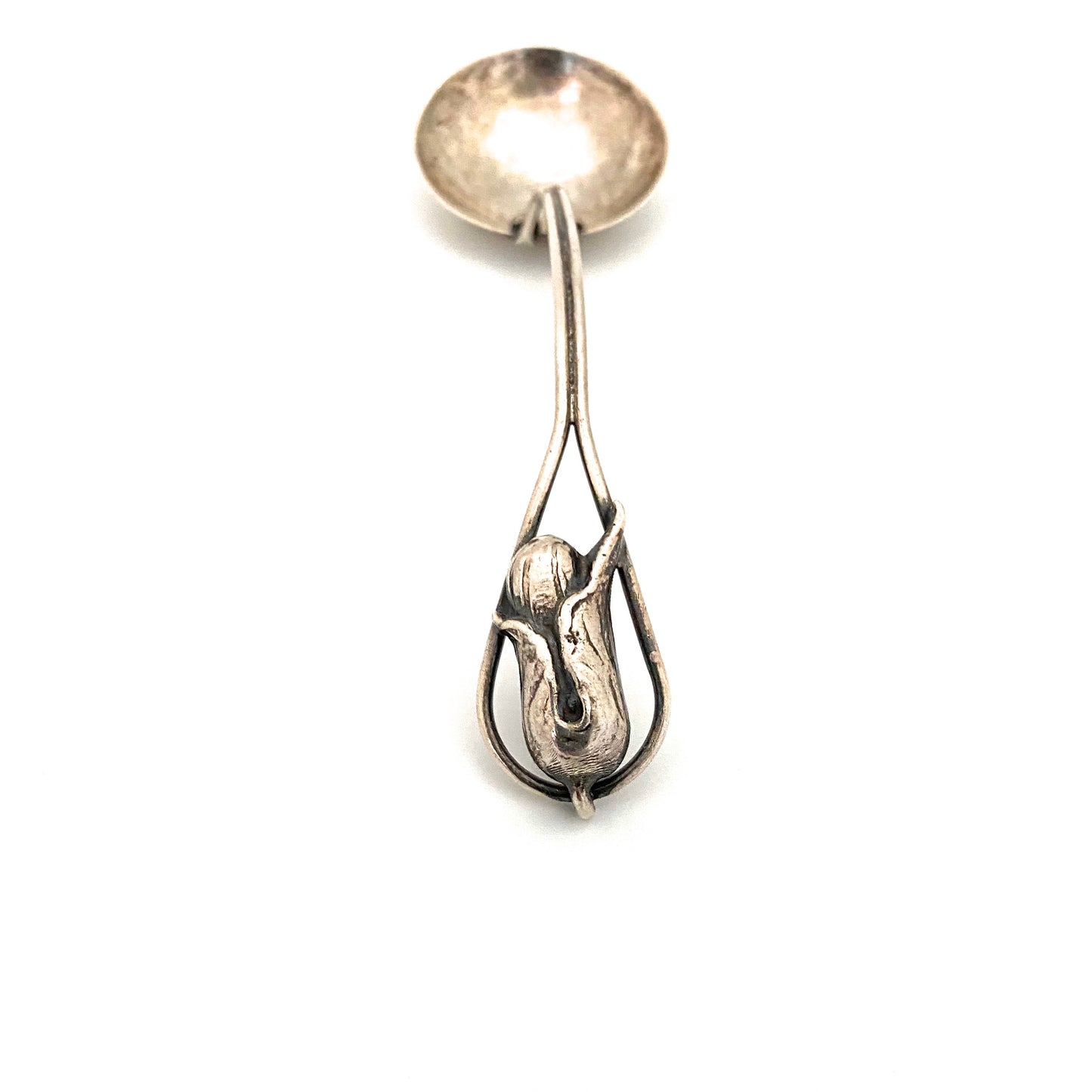 detail Carl Poul Petersen Canada vintage silver blossom sauce jam spoon