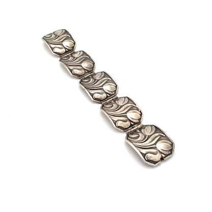 Carl Poul Petersen wide tulips panel link bracelet