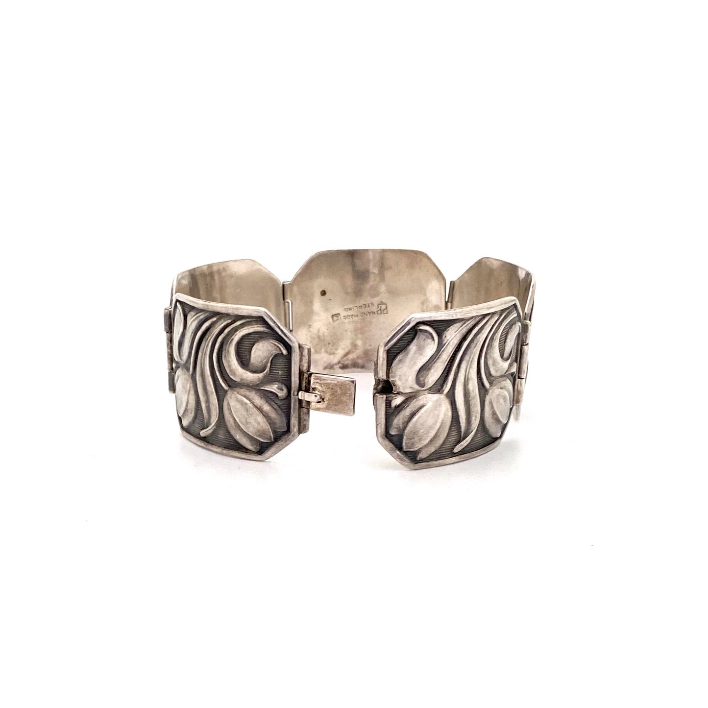 Carl Poul Petersen wide tulips panel link bracelet