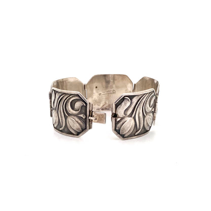 Carl Poul Petersen wide tulips panel link bracelet