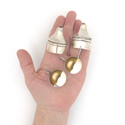 scale Carl Poul Petersen Canada vintage sterling silver individual salt pepper 