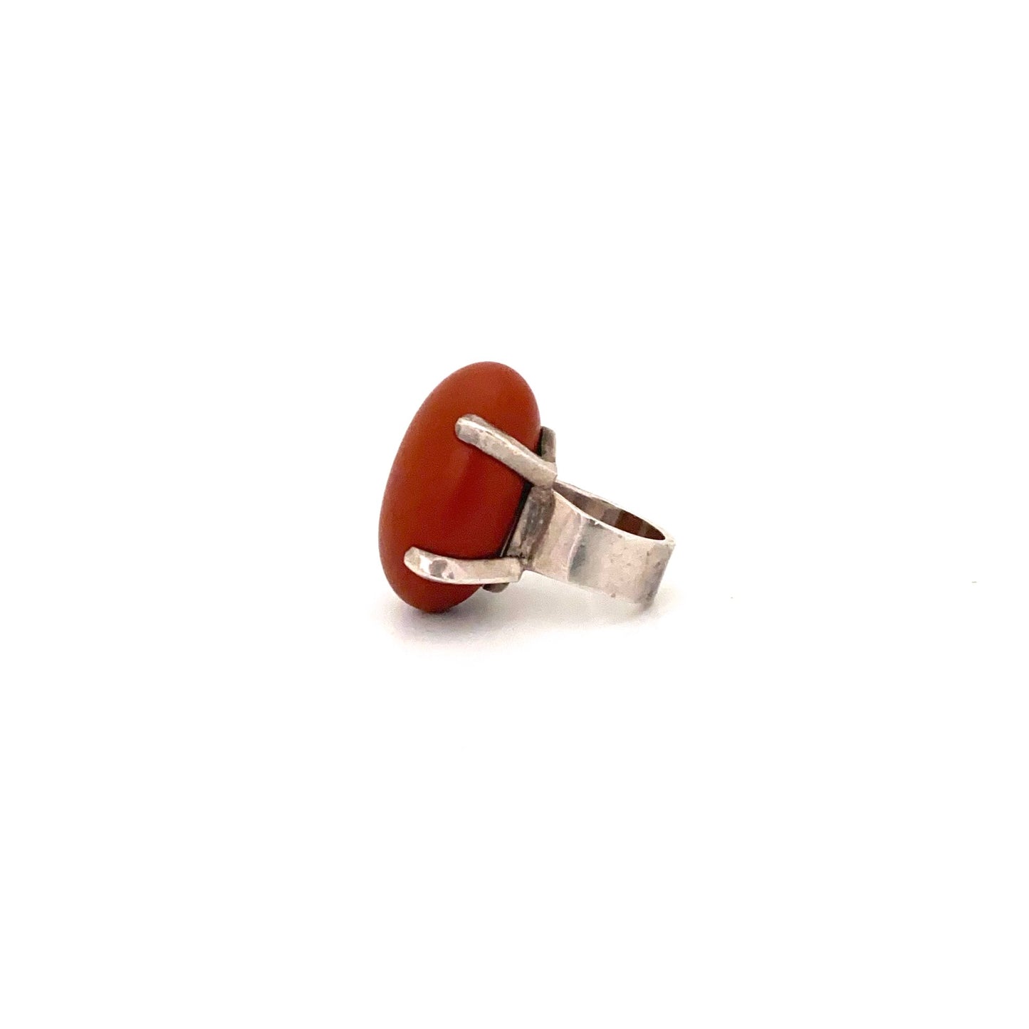 profile Carmen Beckmann Mexico vintage silver jasper extra large ring Modernist jewelry design