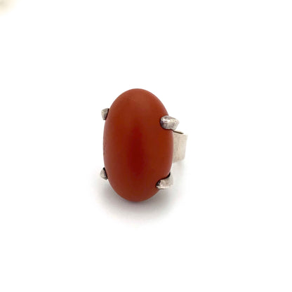 Carmen Beckmann chunky silver & jasper ring