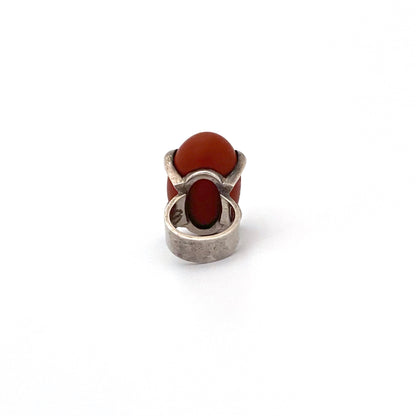 Carmen Beckmann chunky silver & jasper ring