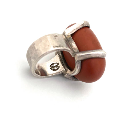 Carmen Beckmann chunky silver & jasper ring