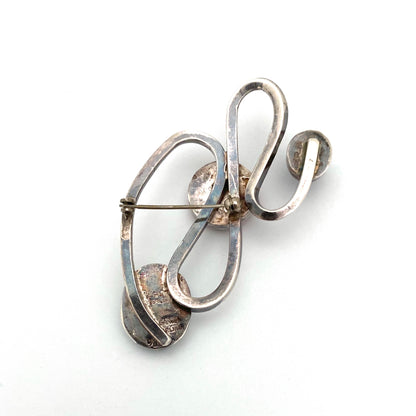 DL Garcia silver, turquoise, spiny oyster & lapis Navajo brooch