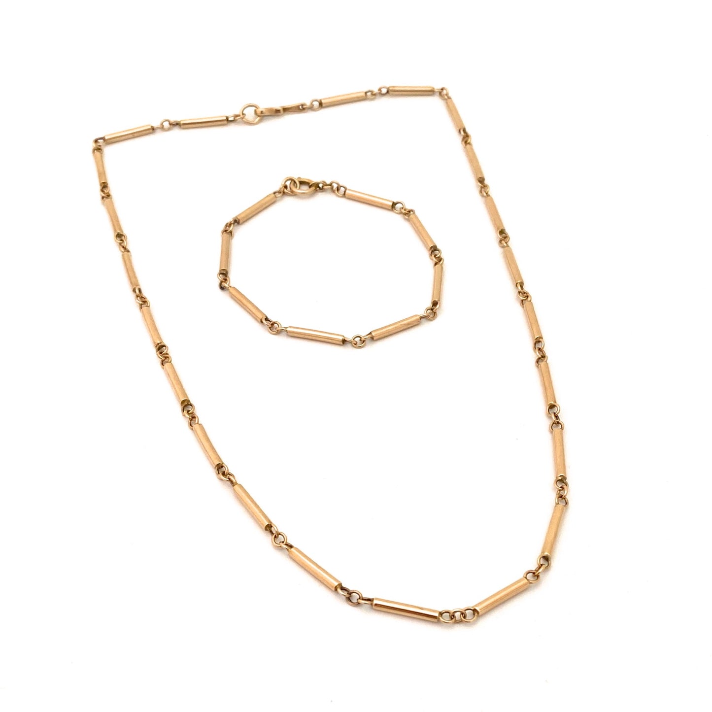 set Darla Hesse Canada vintage 14k gold necklace bracelet convertible Canadian Modernist jewelry design