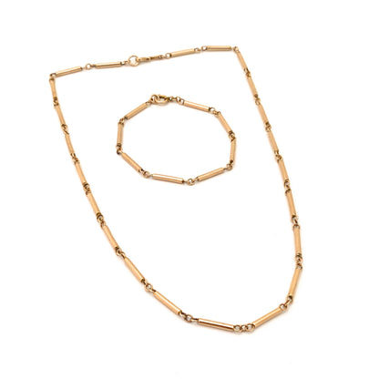 set Darla Hesse Canada vintage 14k gold necklace bracelet convertible Canadian Modernist jewelry design