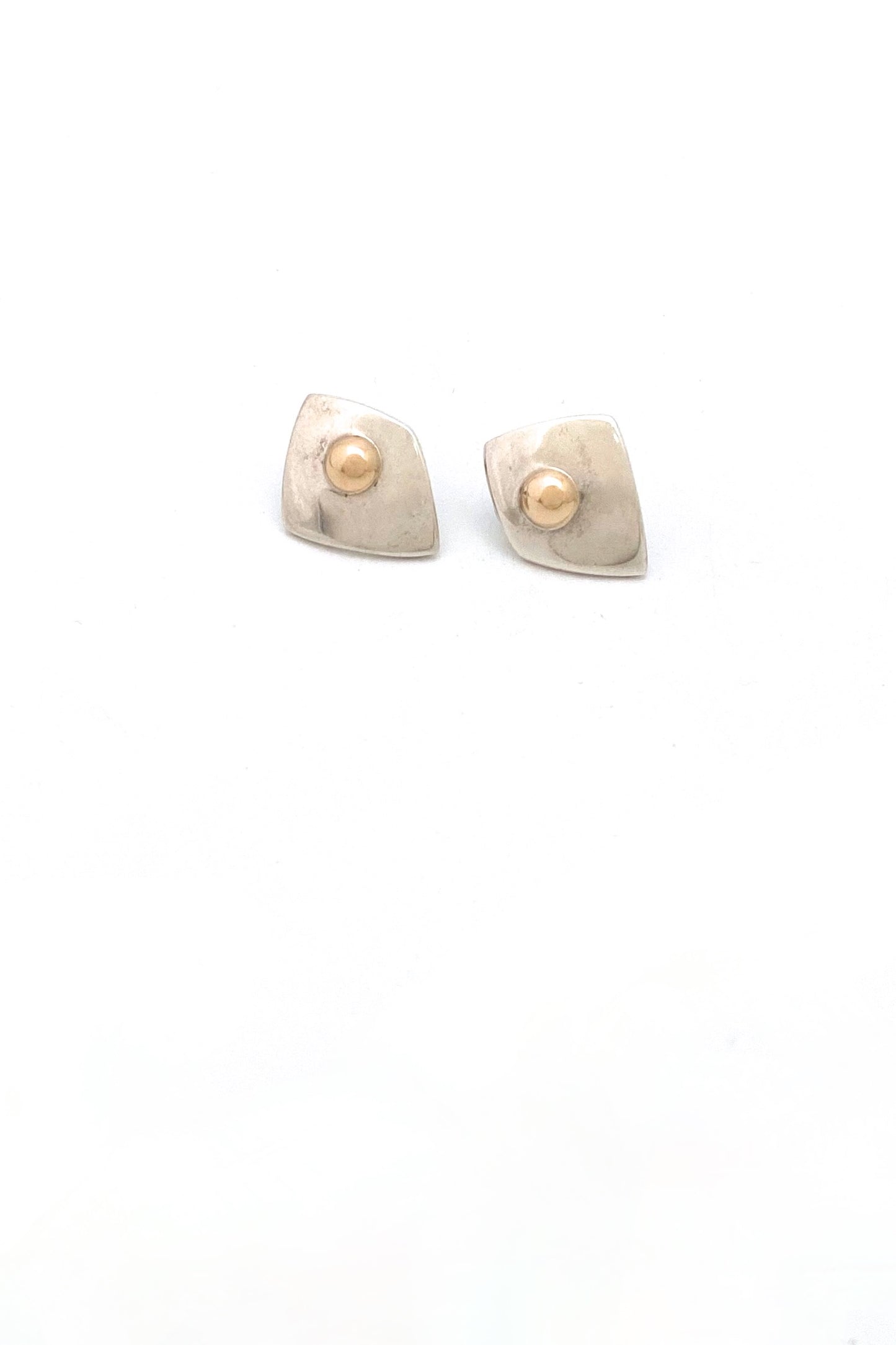 Darla Hesse silver & 14k gold dome earrings