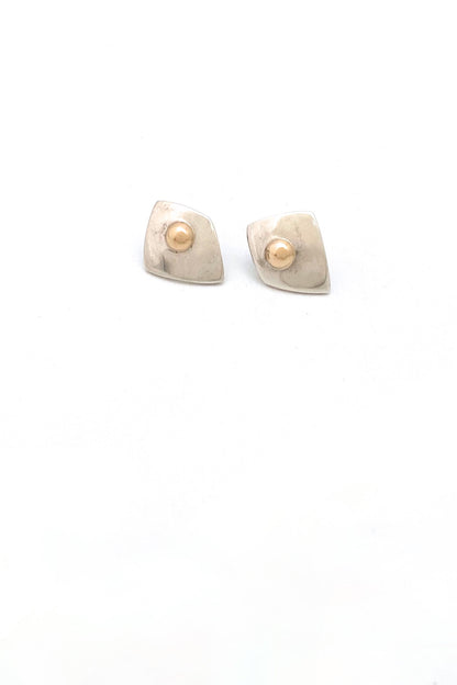 Darla Hesse silver & 14k gold dome earrings