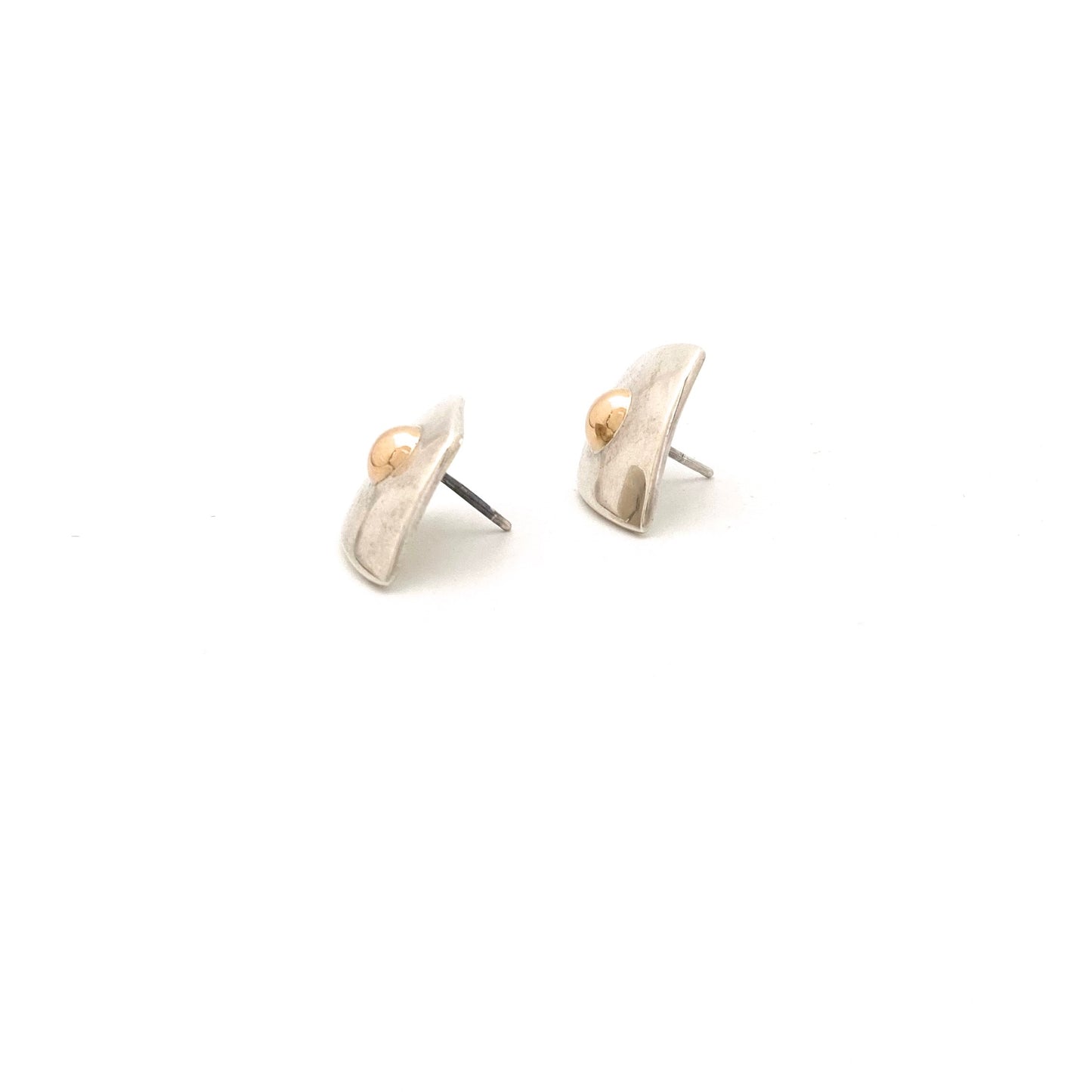 Darla Hesse silver & 14k gold dome earrings