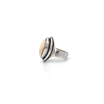 profile Darla Hesse Canada vintage silver 14k gold dome ring Canadian Modernist jewelry design