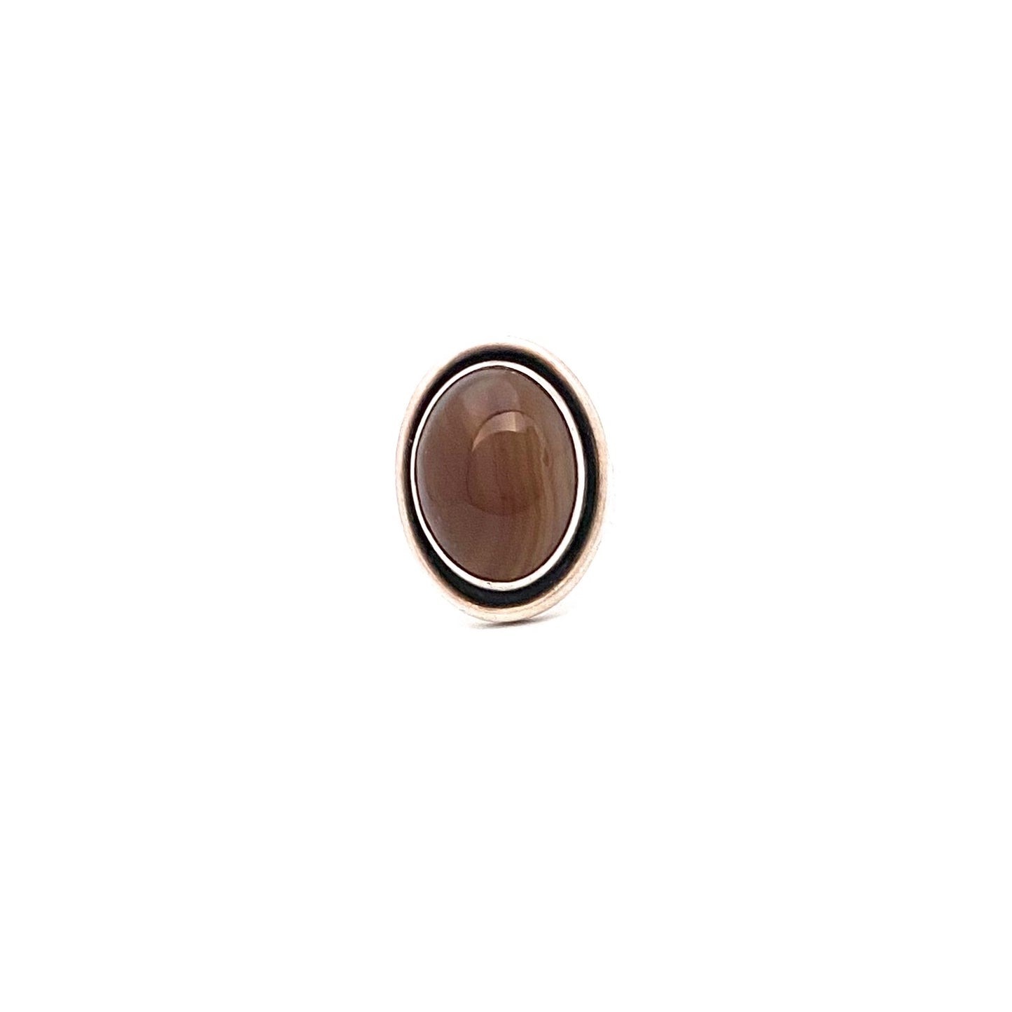 detail Darla Hesse Canada vintage silver banded agate ring Canadian Modernist jewelry design