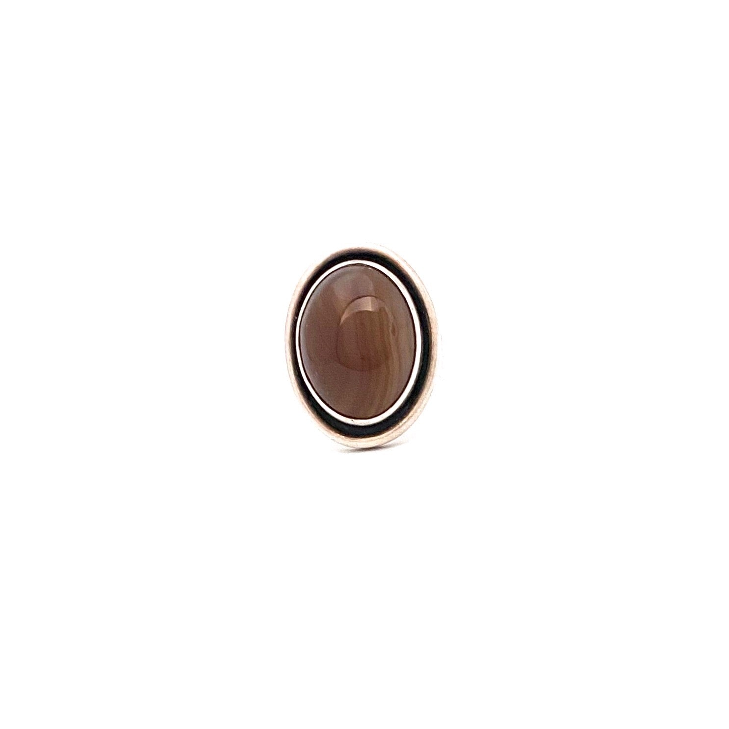 detail Darla Hesse Canada vintage silver banded agate ring Canadian Modernist jewelry design