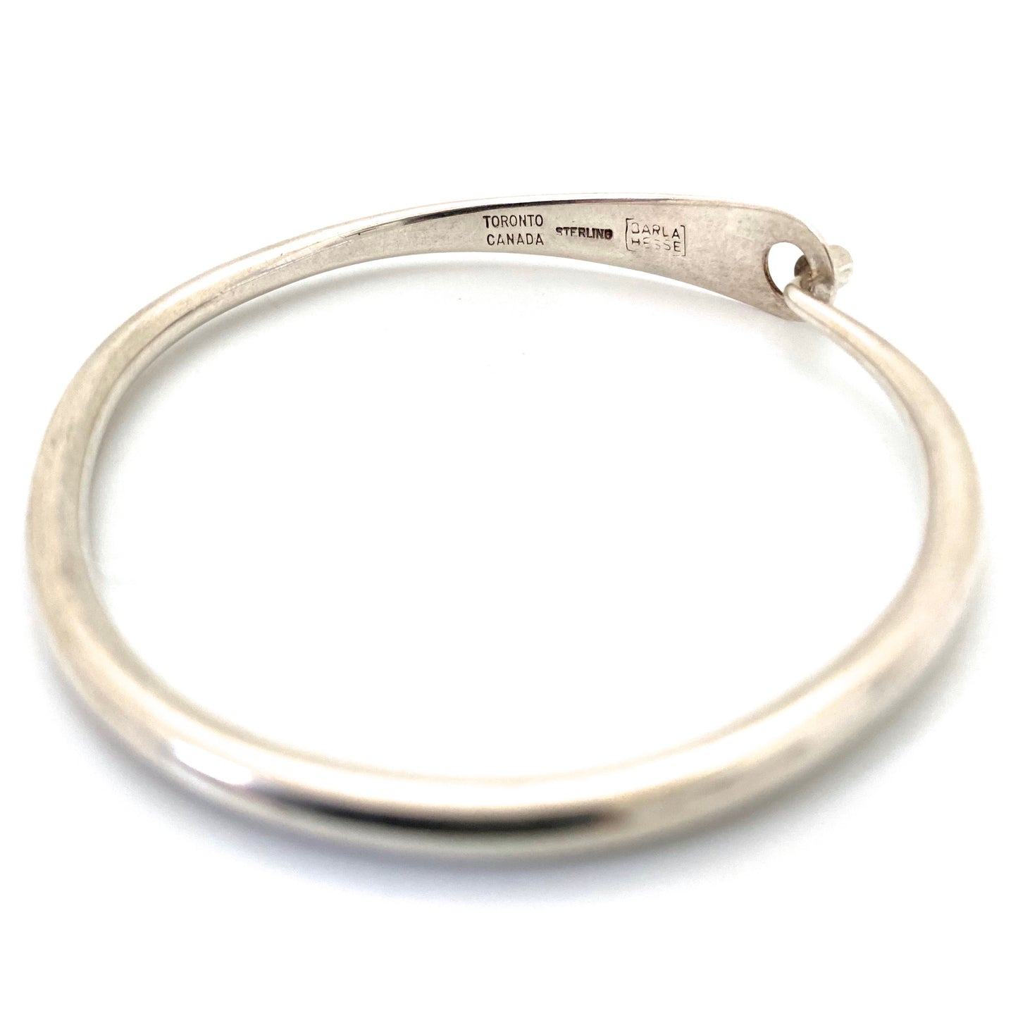 Darla Hesse silver bangle bracelet ~ hook closure