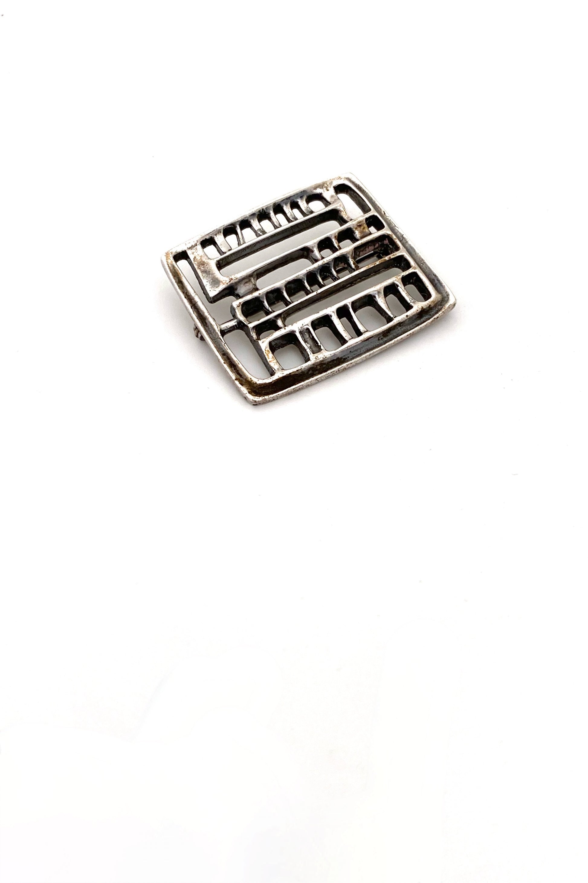 David-Andersen Norway vintage silver abstract brooch Bjorn Sigurd Ostern Scandinavian Modernist jewelry design