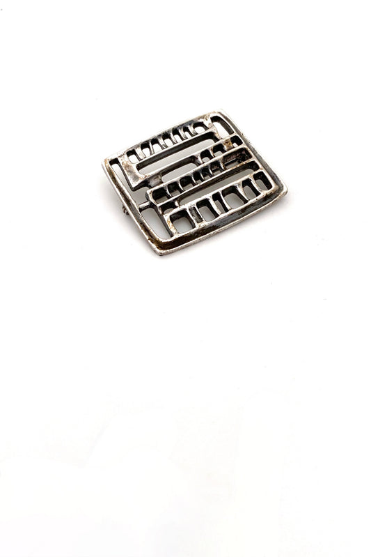 David-Andersen Norway vintage silver abstract brooch Bjorn Sigurd Ostern Scandinavian Modernist jewelry design