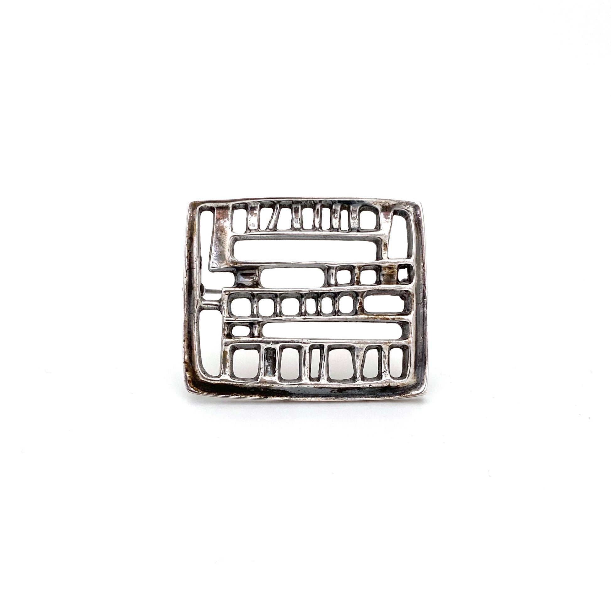 detail David-Andersen Norway vintage silver abstract brooch Bjorn Sigurd Ostern Scandinavian Modernist jewelry design