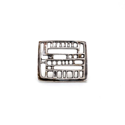 detail David-Andersen Norway vintage silver abstract brooch Bjorn Sigurd Ostern Scandinavian Modernist jewelry design