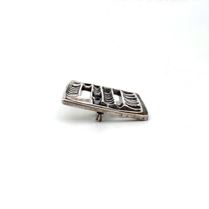 profile David-Andersen Norway vintage silver abstract brooch Bjorn Sigurd Ostern Scandinavian Modernist jewelry design