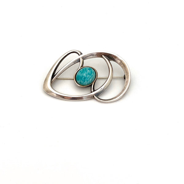 David-Andersen silver & amazonite openwork brooch ~ Harry Sorby