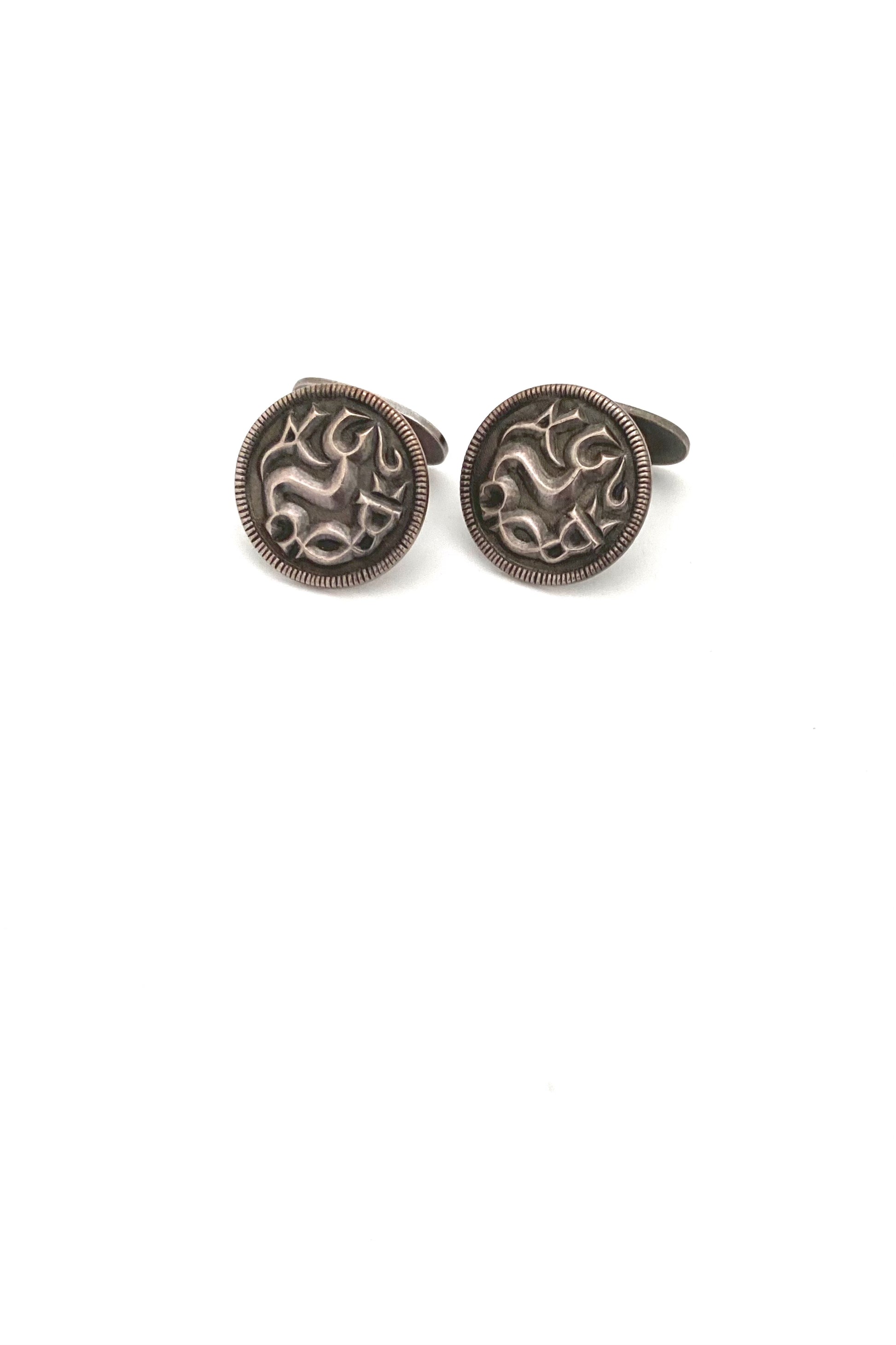 David-Andersen Norway vintage silver cufflinks Scandinavian jewelry design