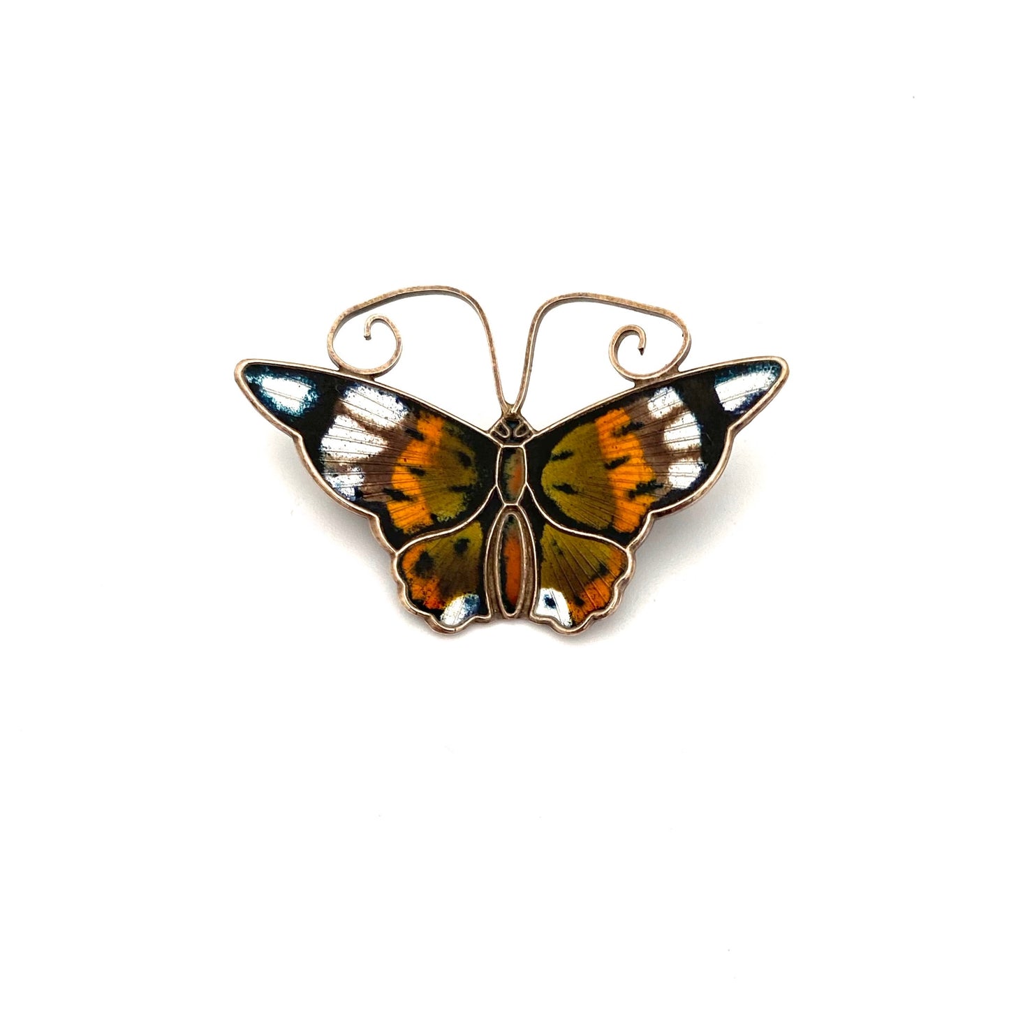 David-Andersen silver & enamel butterfly brooch ~ nicely detailed