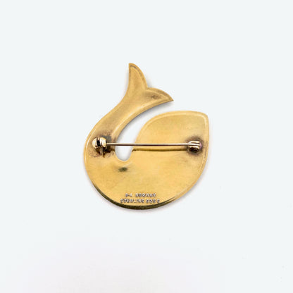 David-Andersen vintage silver enamel Modernist fish brooch ~ blue