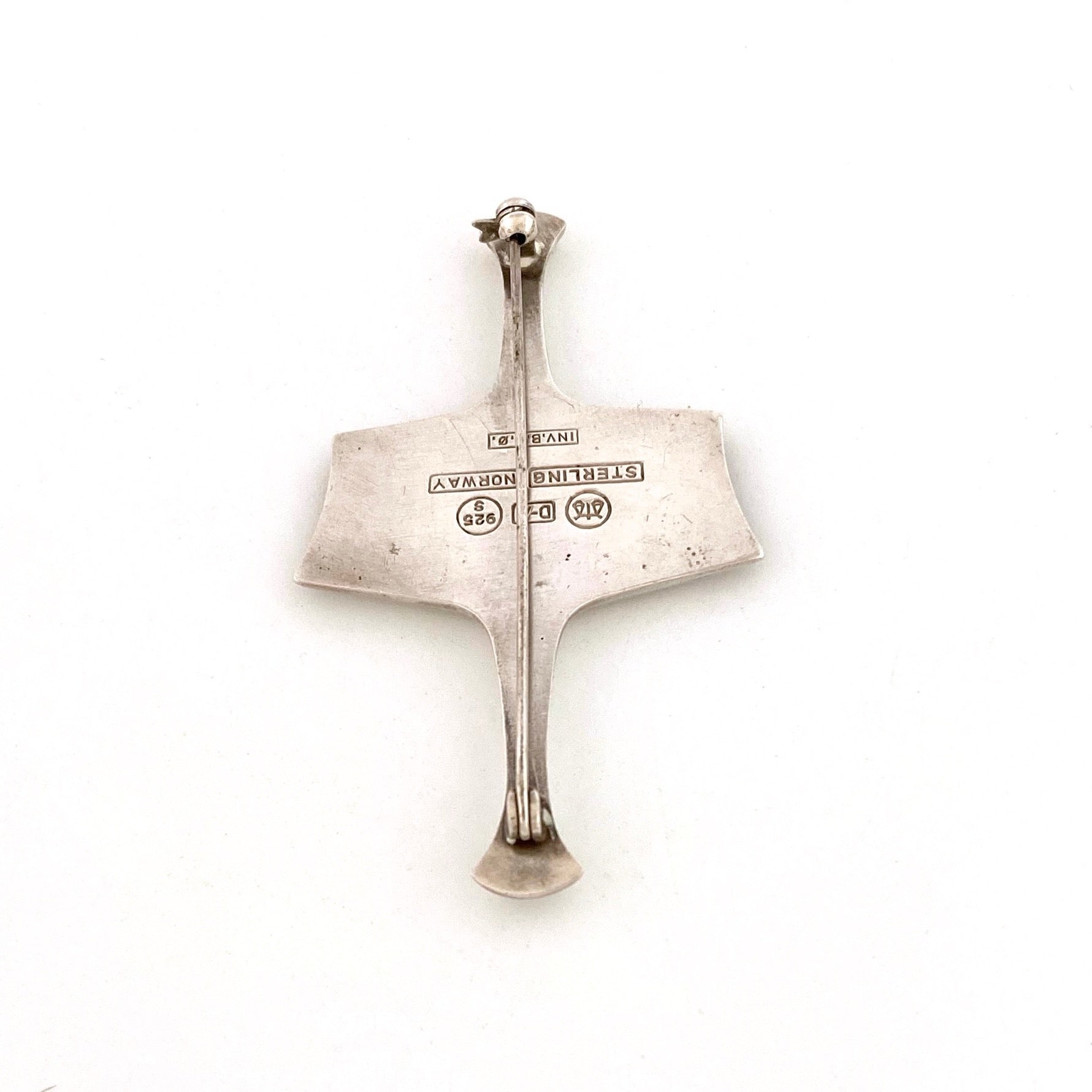 David-Andersen silver & orange enamel brooch ~ Bjorn Sigurd Ostern